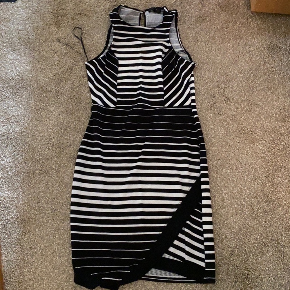 Black and white stripped dress